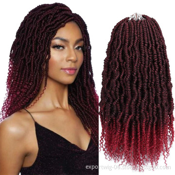 Bomb Twist Crochet Hair Extensions Curly Bomb Passion Twists Braiding Hair Attachment  Ombre Color Synthetic Fiber 12inch